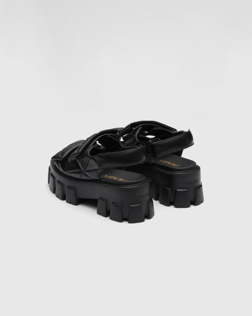 Prada Black Monolith Nappa Leather Sandals