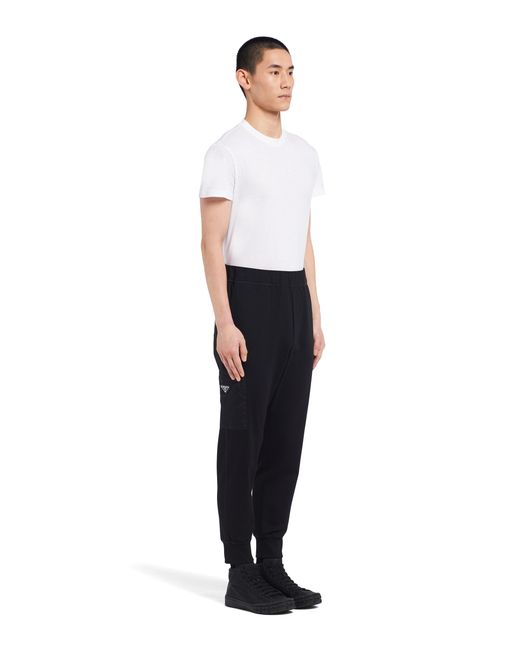 Prada Black Technical Fleece Pants for men