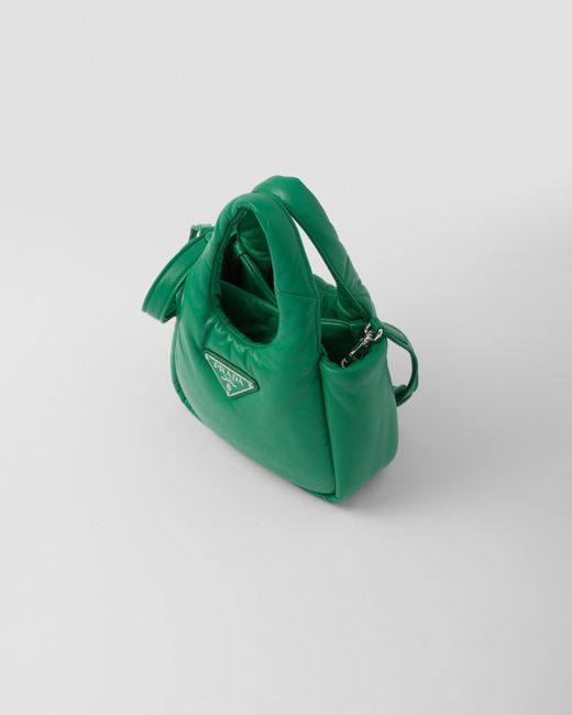 Prada Green Small Padded Leather Top-handle Bag