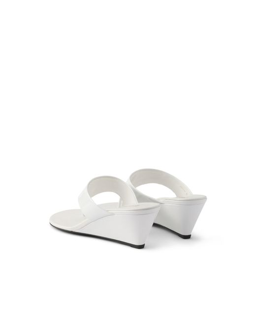 Prada White Patent Leather Thong Sandals