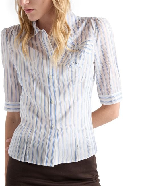 Prada White Striped Shirt