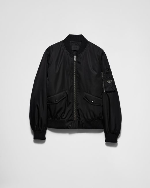 Prada Black Re-Nylon Bomber Jacket for men