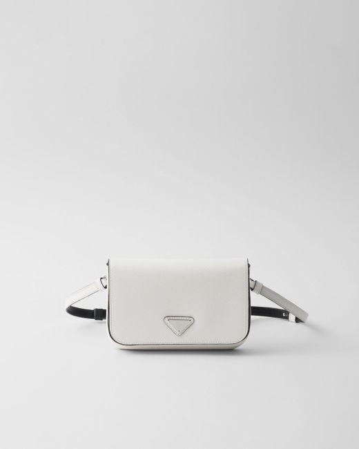 Prada White Saffiano Leather Shoulder Bag for men