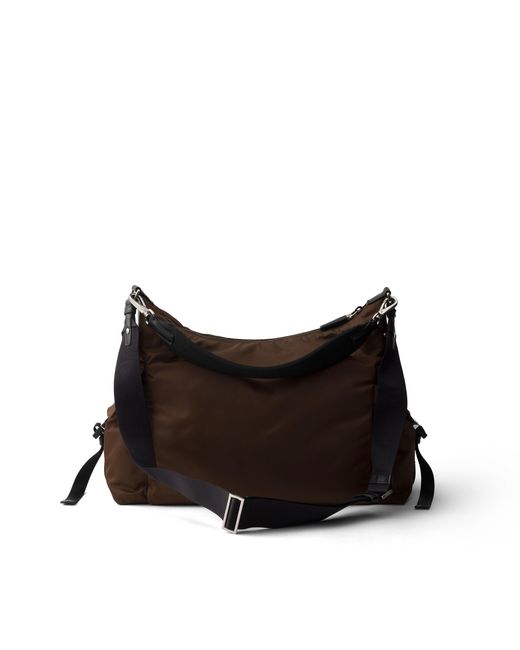 Prada Brown Explore Re-Nylon And Leather Bag for men