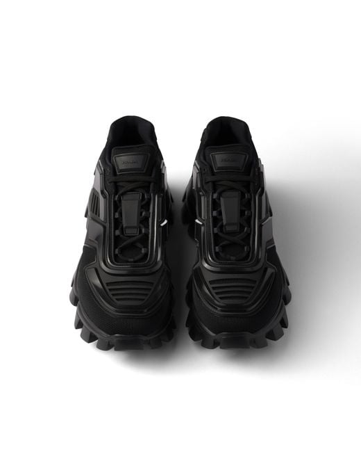 Prada Black Cloudbust Thunder Knit Fabric Sneakers, Size 6 for men