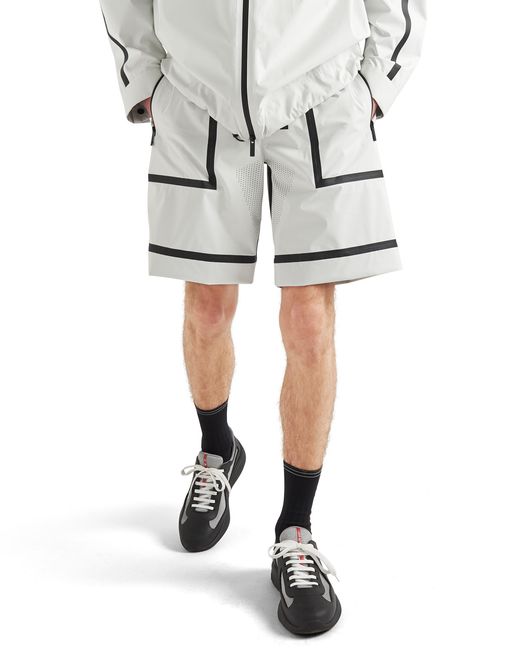 Prada White Extreme Tex Light Bermudas for men