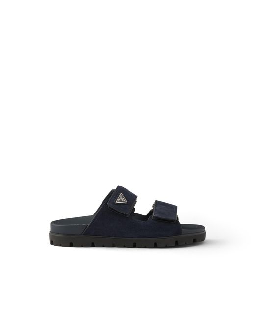 Prada Blue Suede Band Sandals for men