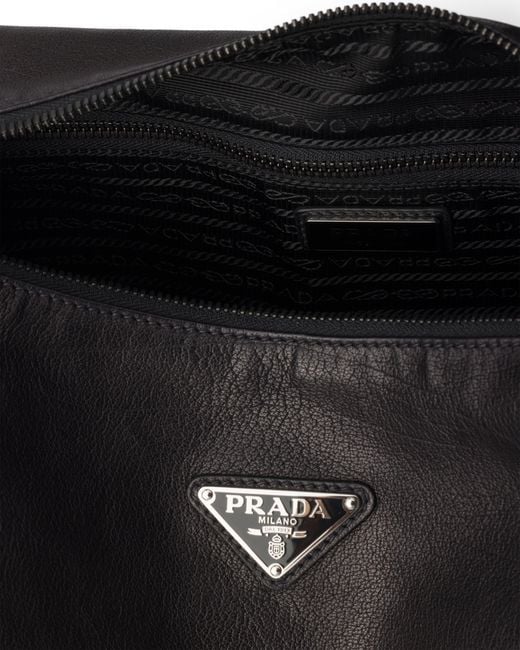 Prada Black Explore Leather Shoulder Bag for men