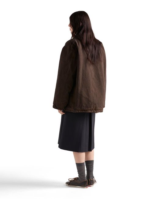 Prada Brown Canvas Oversized Jacket