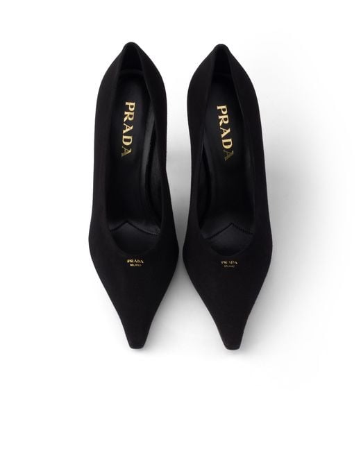 Prada Black Suede Pointy Toe Pumps
