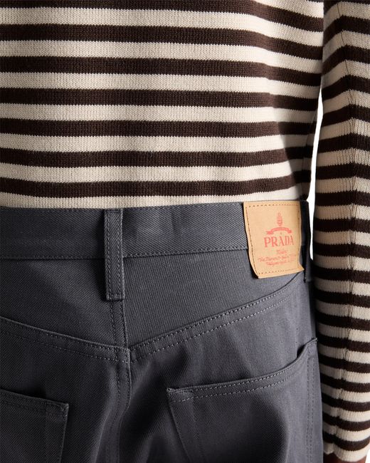 Prada Blue Regular Raw Denim Jeans for men