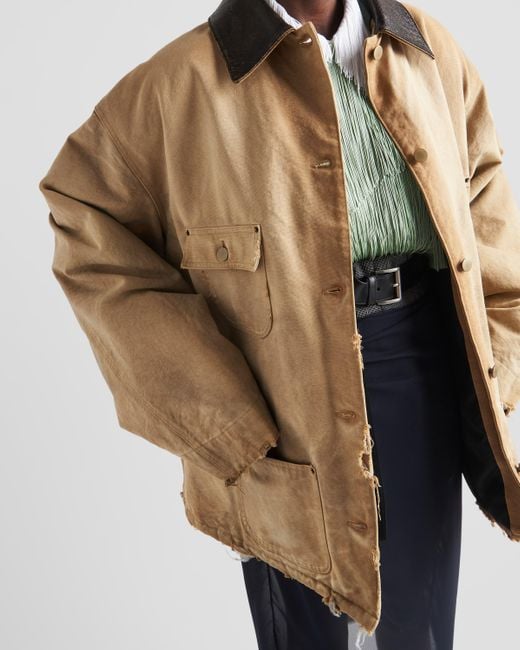 Prada Natural Ripped Canvas Jacket
