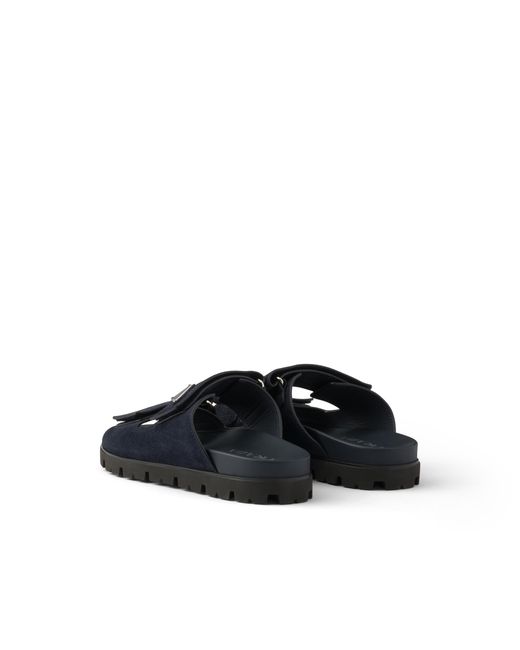 Prada Blue Suede Band Sandals for men
