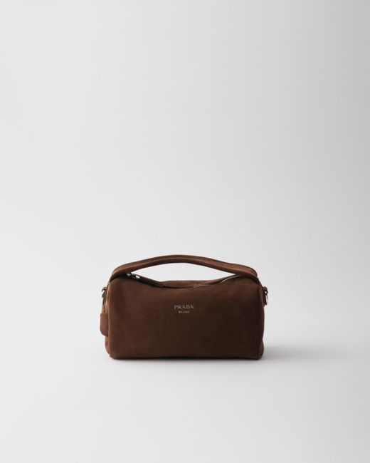 Prada Brown Suede Leather Shoulder Bag for men
