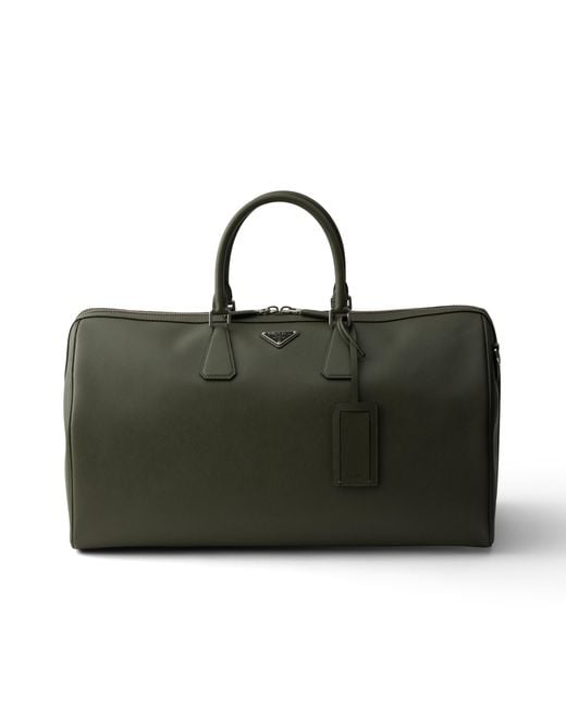 Prada Black Saffiano Leather Travel Bag, Loden