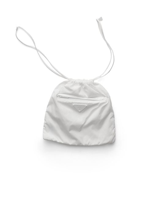 Prada White Foldable Re-Nylon Pouch