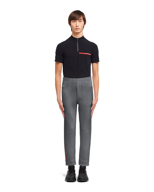 Prada Blue Recycled Double Jersey Pants for men
