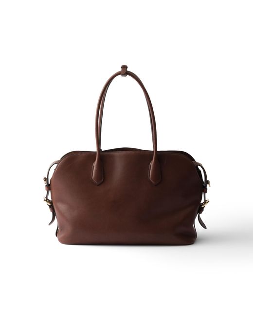 Prada Brown Large Leather Tote Bag