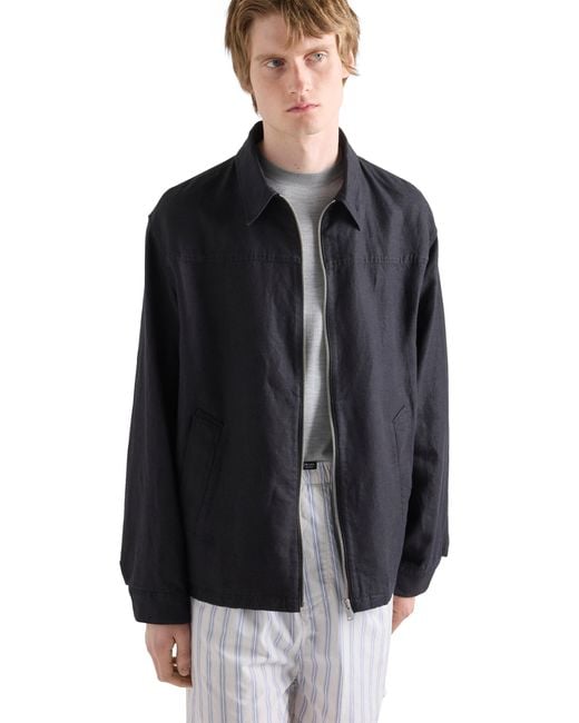 Prada Blue Linen Jacket for men