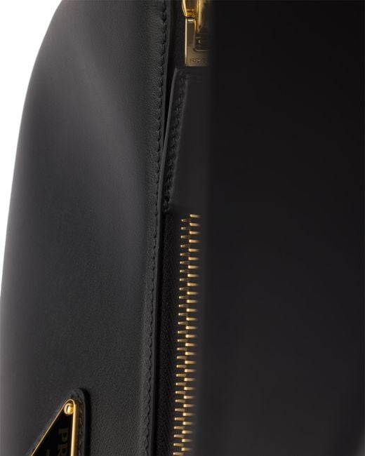 Prada Black Arqué Small Leather Shoulder Bag