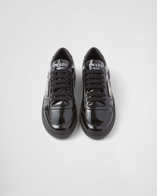 Prada Black Downtown Sneaker Aus Lackleder