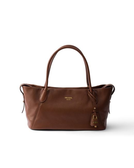 Prada Brown Ouvert Large Leather Tote Bag