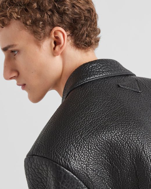 Prada Nappa Leather Jacket in Black for Men | Lyst