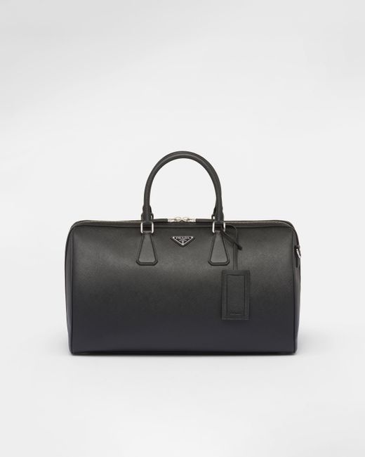 Prada Black Reisetasche Aus Saffiano-Leder