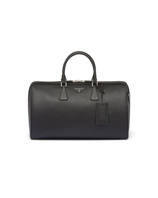 Bolsa De Viaje De Piel Saffiano Prada de color Black
