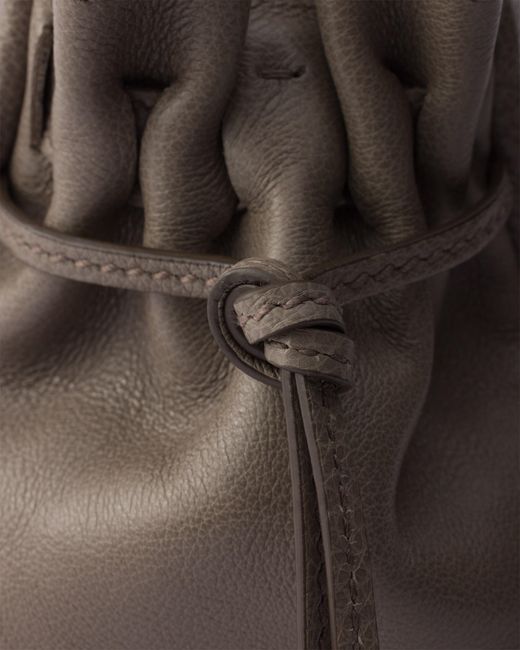 Prada Gray Bonnie Medium Antiqued Leather Tote Bag