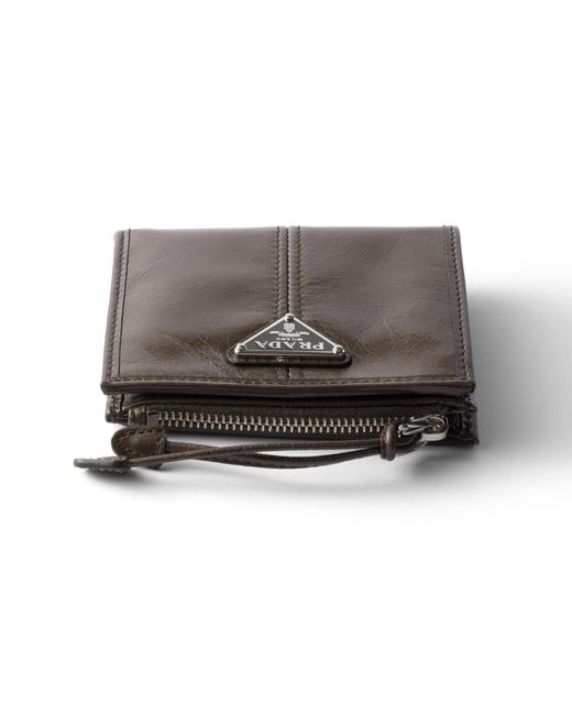 Prada White Small Leather Wallet for men