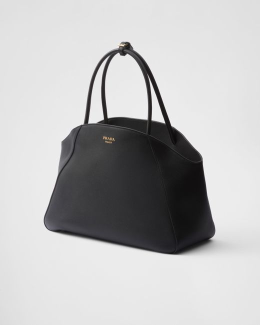 Prada Large Leather Tote Bag in Black Lyst UK