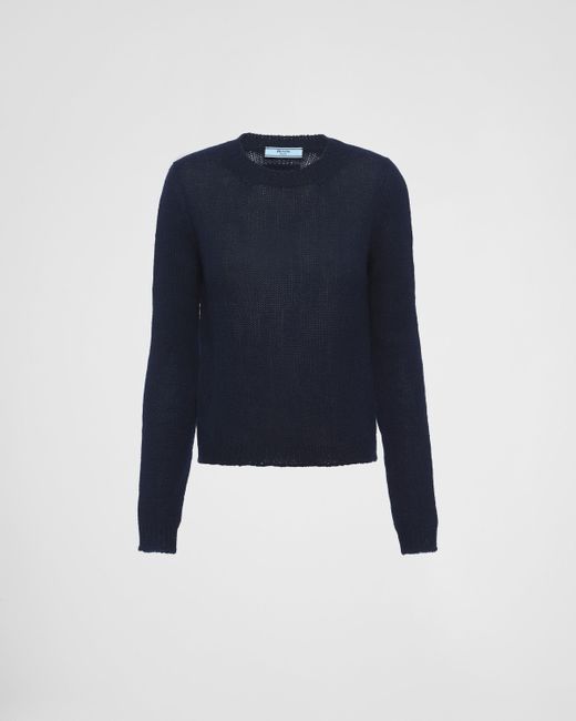 Prada Blue Cashmere Crew-Neck Sweater