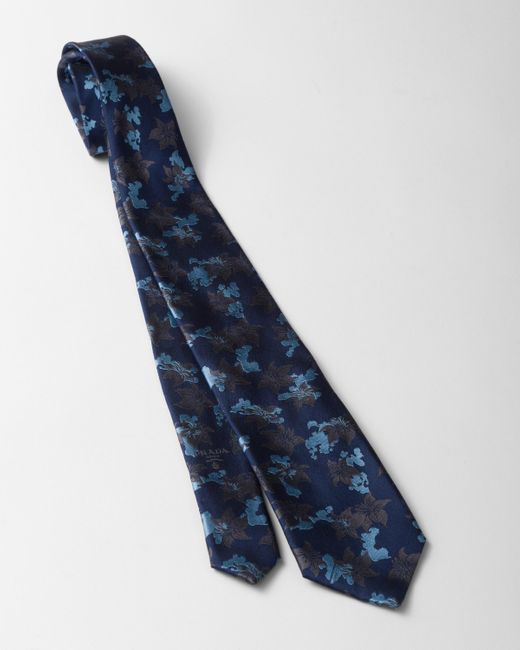 Prada Blue Silk Tie for men