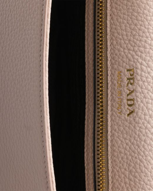 Prada Gray Leather Shoulder Bag, Water Lily