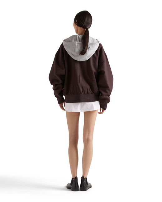Prada Brown Hooded Rush Stitch Jacket, Ebony