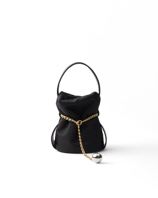 Prada Black Petit Sac Noir Mini Re-Nylon And Nappa Leather Bucket Bag
