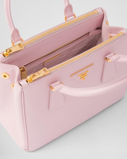Prada Pink Kleine Galleria Tasche Aus Saffiano-leder