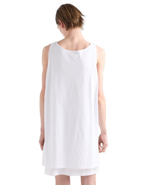 Prada White Printed Cotton Tank Top for men