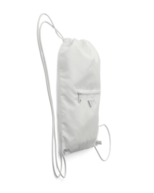 Prada White Re-Nylon Drawstring Backpack