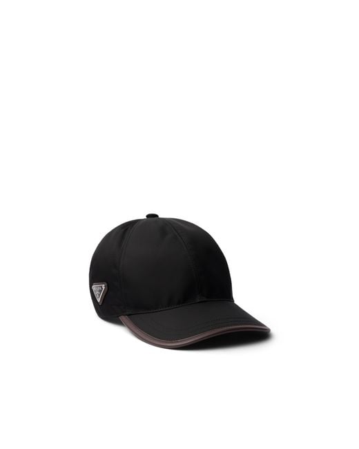 Prada Black Speedrock Re-Nylon Baseball Cap for men