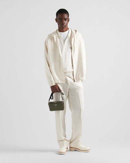 Prada White Silk And Cotton Polo Shirt for men