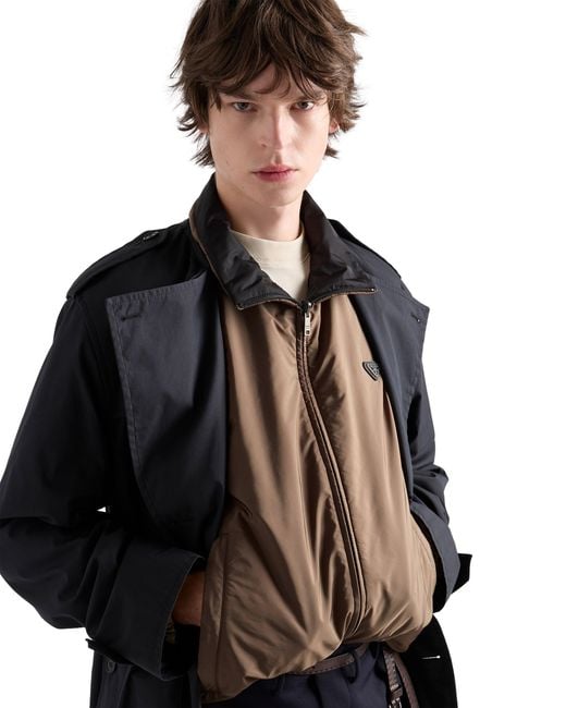 Prada Brown Re-Nylon Jacket, Bark for men