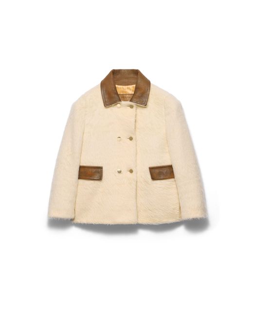 Prada Natural Double-Breasted Aspen Jacket