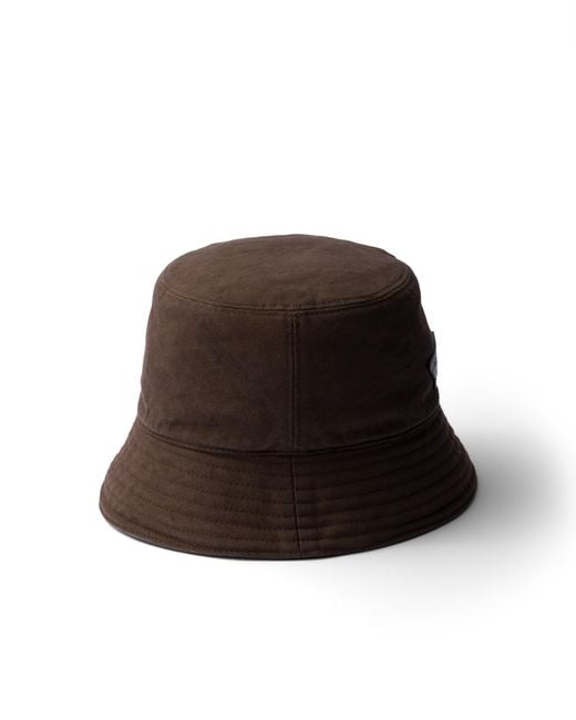 Prada White Cotton Bucket Hat
