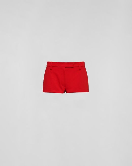 Shorts In Drill di Prada in Red