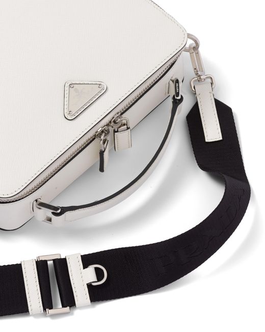 Prada White Brique Medium Saffiano Leather Bag for men