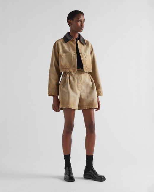 Prada White Canvas Shorts
