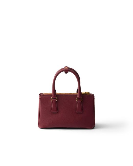 Prada Purple Galleria Mini Saffiano Leather Bag, Crimson