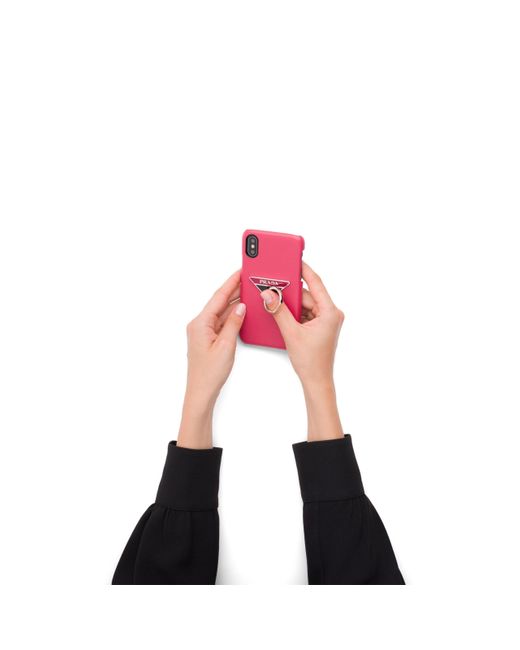 Prada Pink Saffiano Leather Cover For Iphone X And Xs